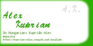 alex kuprian business card